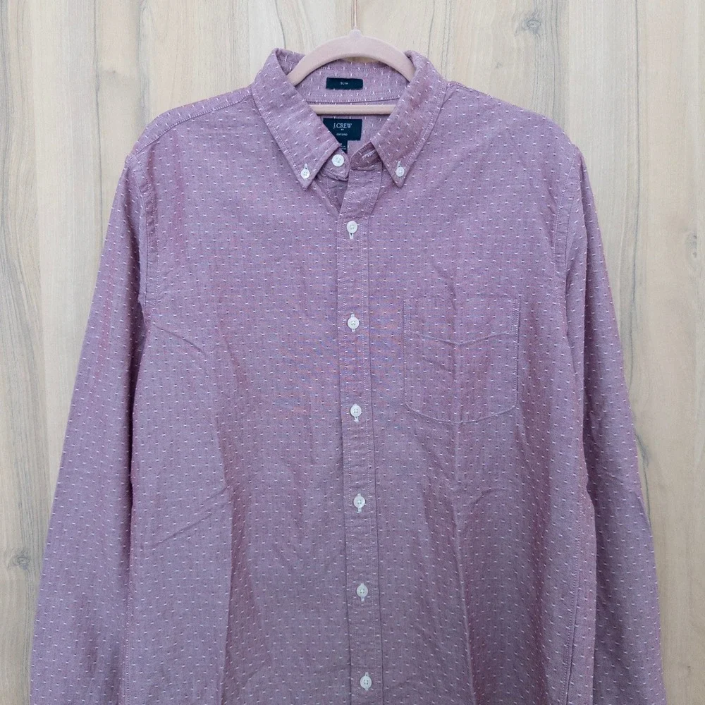 J.Crew Mens Button Down Shirt Sz M Oxford Slim Long Sleeve Preppy Classic Office